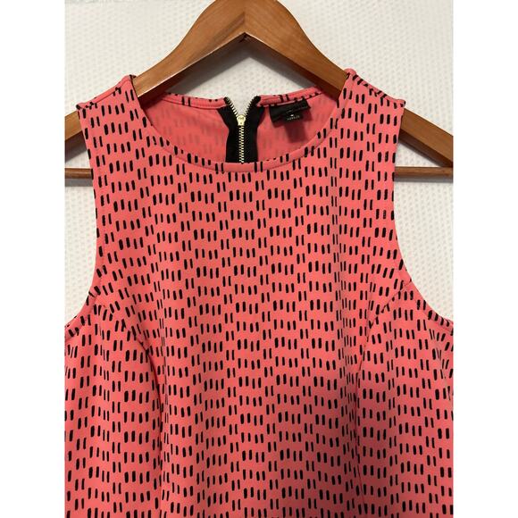 Worthington Pink Black Printed Sleeveless Peplum Ruffle Top Blouse Size Small - Picture 2 of 9